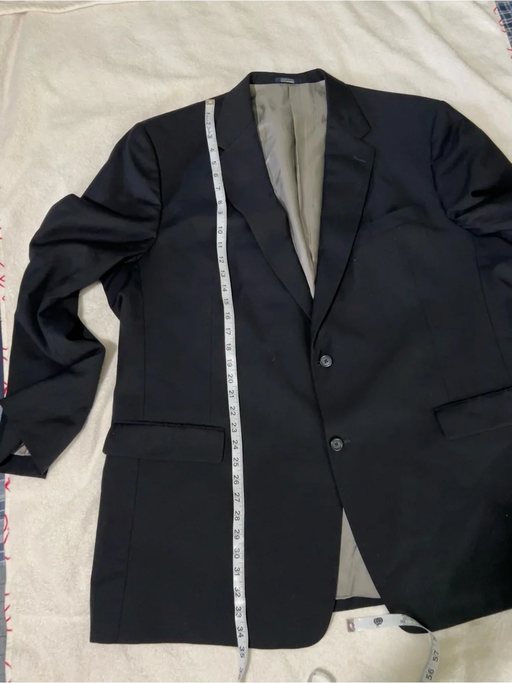 Hart Schaffner Marx Black 2-Button Suit Jacket Blazer & Trousers Set Size ~48-50